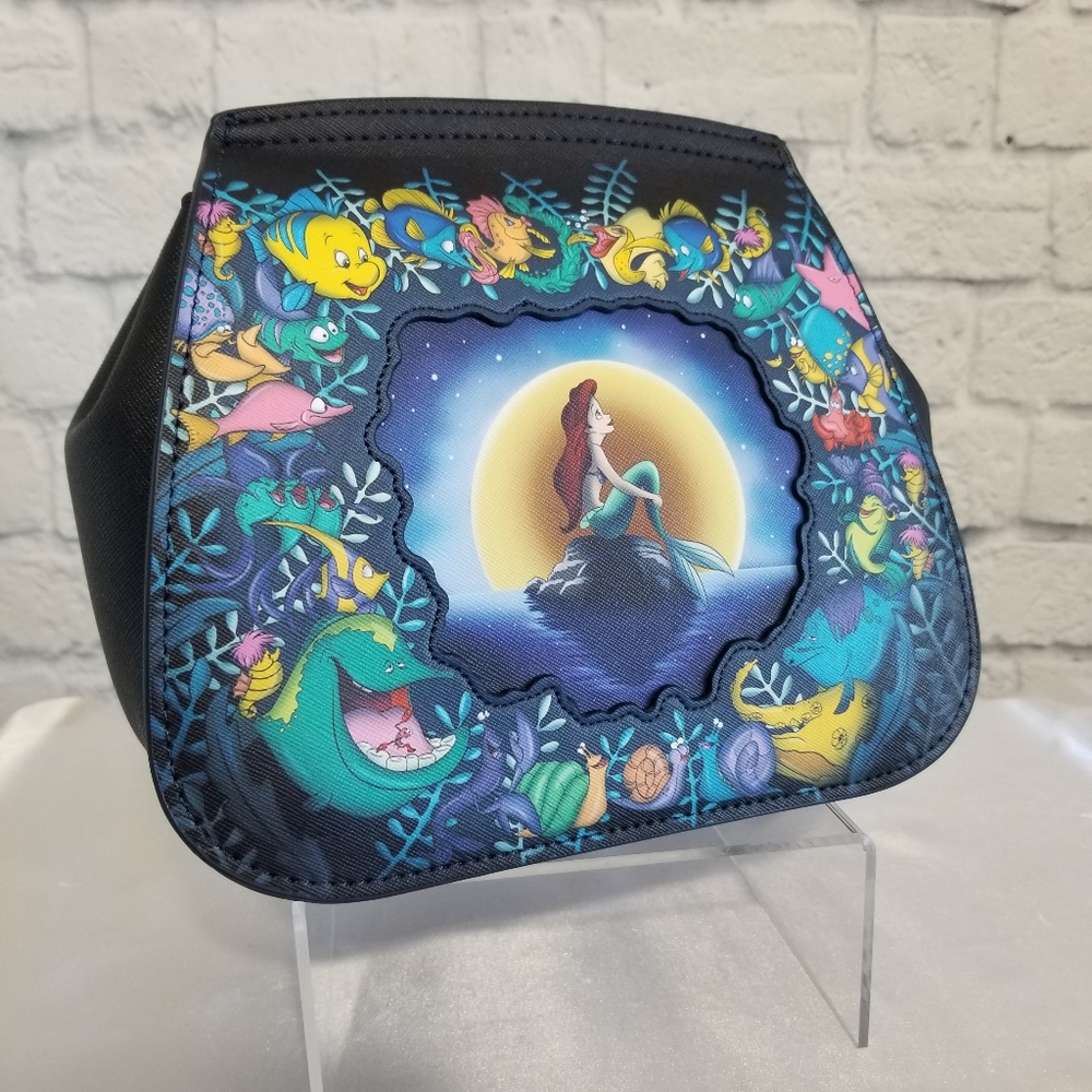 Loungefly Little Mermaid Ariel Disney Convertible Crossbody Disney Bag Blue New